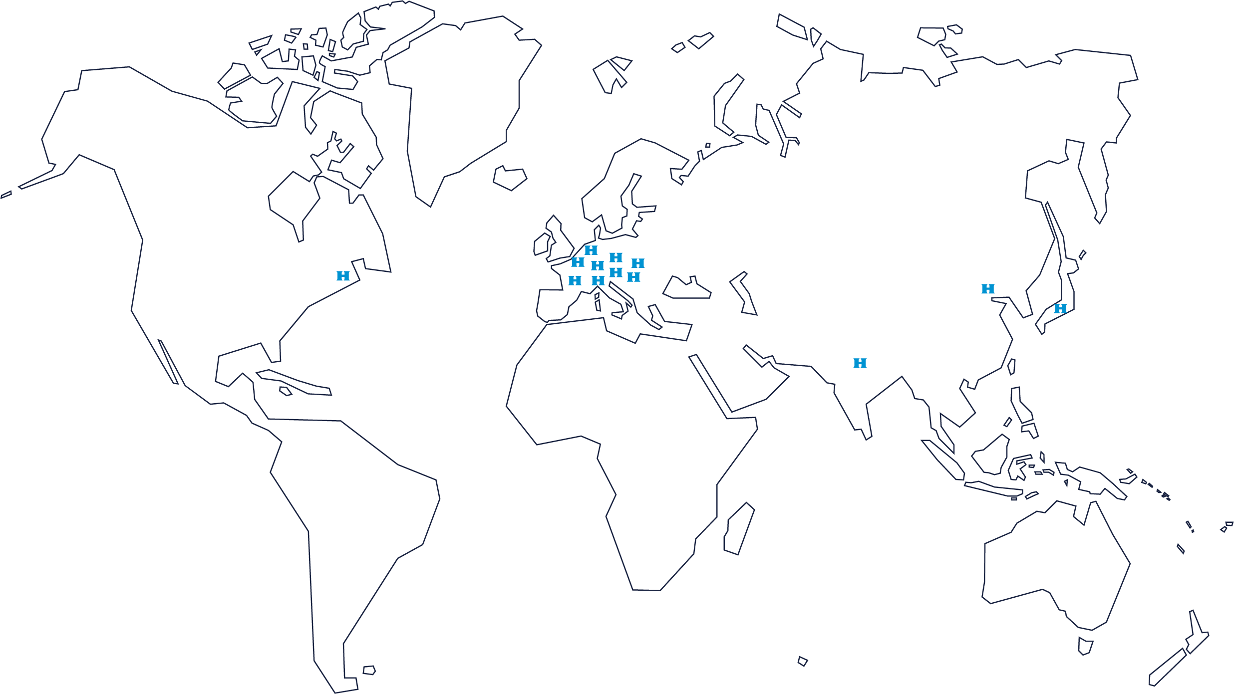 带有 Himmelwerk 位置的图形世界地图